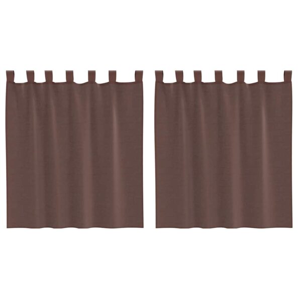 vidaXL Voile záclony s vreckami na tyče, 2 ks, hnedé – Obrázok 2