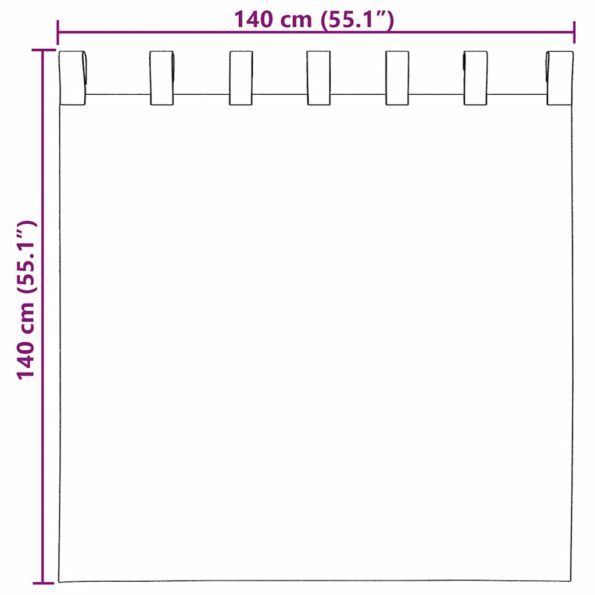 vidaXL Voile záclony s vreckami na tyče, 2 ks, hnedé – Obrázok 8