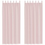 vidaXL Voile záclony s vreckami na tyče, 2 ks, svetloružové – Obrázok 2
