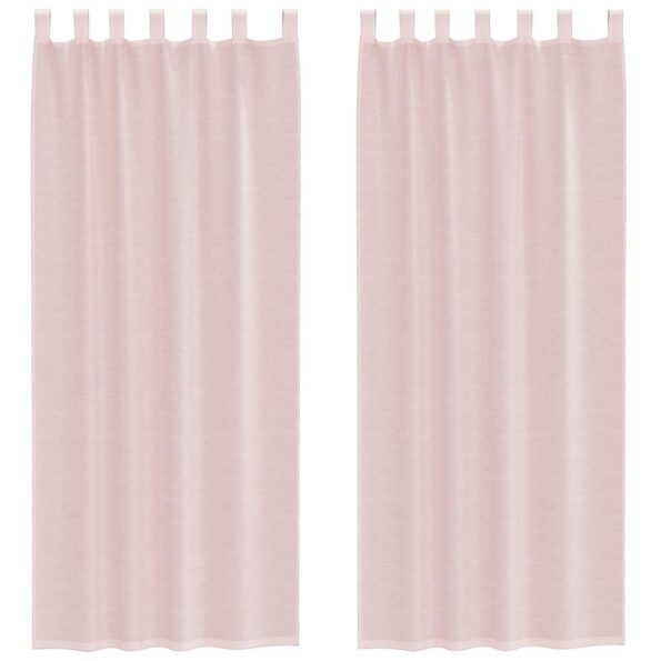 vidaXL Voile záclony s vreckami na tyče, 2 ks, svetloružové – Obrázok 2