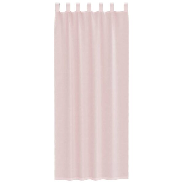 vidaXL Voile záclony s vreckami na tyče, 2 ks, svetloružové – Obrázok 4