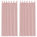 vidaXL Voile záclony s vreckami na tyče, 2 ks, ružové – Obrázok 2