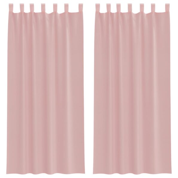 vidaXL Voile záclony s vreckami na tyče, 2 ks, ružové – Obrázok 2