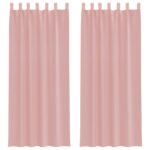 vidaXL Voile záclony s vreckami na tyče, 2 ks, ružové – Obrázok 2