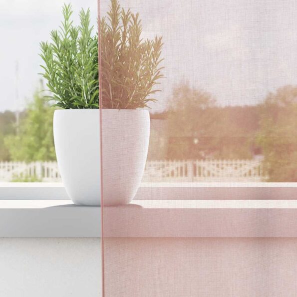 vidaXL Voile záclony s vreckami na tyče, 2 ks, ružové – Obrázok 3