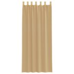 vidaXL Voile záclony s vreckami na tyče, 2 ks, pieskové – Obrázok 4