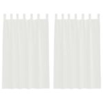 vidaXL Voálové závesy s vreckami na tyče, 2 ks, biele – Obrázok 2
