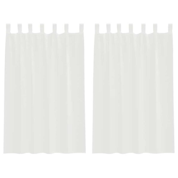 vidaXL Voálové závesy s vreckami na tyče, 2 ks, biele – Obrázok 2