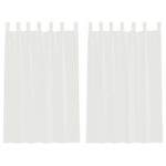 vidaXL Voálové závesy s vreckami na tyče, 2 ks, biele – Obrázok 2