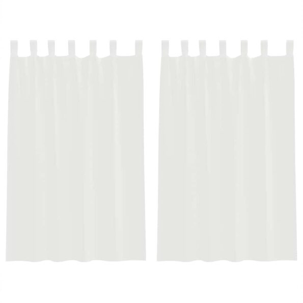 vidaXL Voálové závesy s vreckami na tyče, 2 ks, biele – Obrázok 2