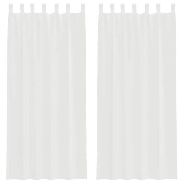 vidaXL Voálové závesy s vreckami na tyče, 2 ks, biele – Obrázok 2
