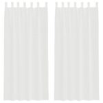 vidaXL Voálové závesy s vreckami na tyče, 2 ks, biele – Obrázok 2