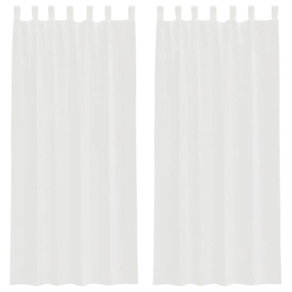 vidaXL Voálové závesy s vreckami na tyče, 2 ks, biele – Obrázok 2