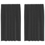 vidaXL voálové závesy s vrchnou časťou, 2 ks, čierne – Obrázok 2