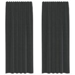 vidaXL voálové závesy s vrchnou časťou, 2 ks, čierne – Obrázok 2