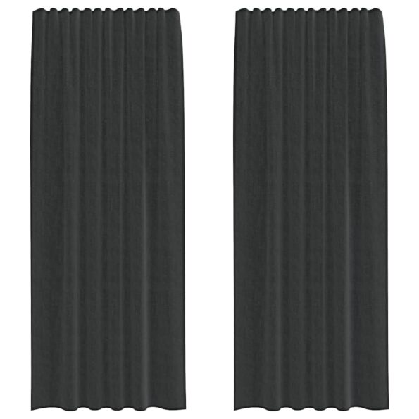 vidaXL voálové závesy s vrchnou časťou, 2 ks, čierne – Obrázok 2