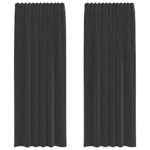 vidaXL voálové závesy s vrchnou časťou, 2 ks, čierne – Obrázok 2