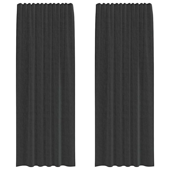 vidaXL voálové závesy s vrchnou časťou, 2 ks, čierne – Obrázok 2