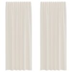 vidaXL voálové závesy s vrchnou časťou, 2 ks, krémové – Obrázok 2