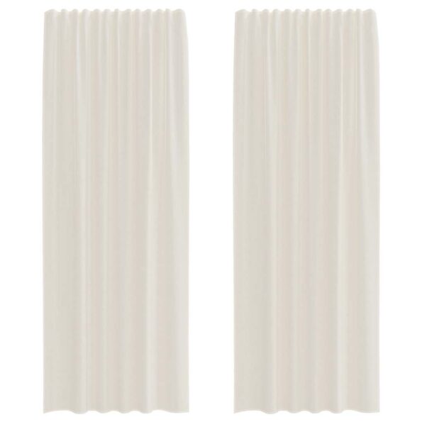 vidaXL voálové závesy s vrchnou časťou, 2 ks, krémové – Obrázok 2