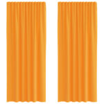 vidaXL voálové závesy s pútkami, 2 ks, oranžové, 140x245 cm – Obrázok 2