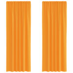 vidaXL voálové závesy s pútkami, 2 ks, oranžové, 140x260 cm – Obrázok 2