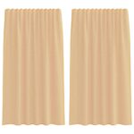 vidaXL Voálové závesy so slučkami 2 ks Piesok 140x175 cm – Obrázok 2