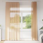 vidaXL Voálové závesy so slučkami 2 ks Piesok 140x225 cm