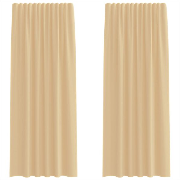 vidaXL Voálové závesy so slučkami 2 ks Piesok 140x245 cm – Obrázok 2