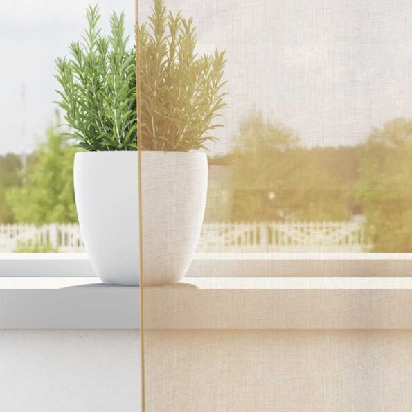 vidaXL Voálové závesy so slučkami 2 ks Piesok 140x245 cm – Obrázok 3