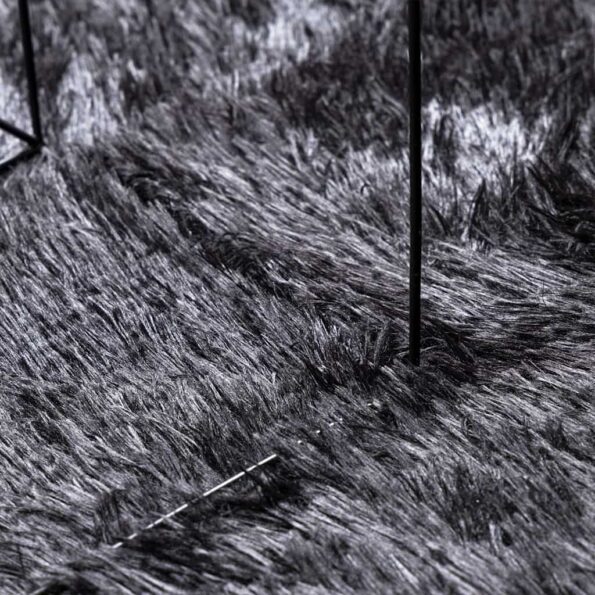 vidaXL Chlpatý koberec s vysokým vlasom tmavosivá 120x120 cm polyester – Obrázok 7