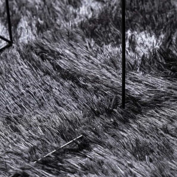 vidaXL Chlpatý koberec s vysokým vlasom tmavosivá 160x160 cm polyester – Obrázok 7