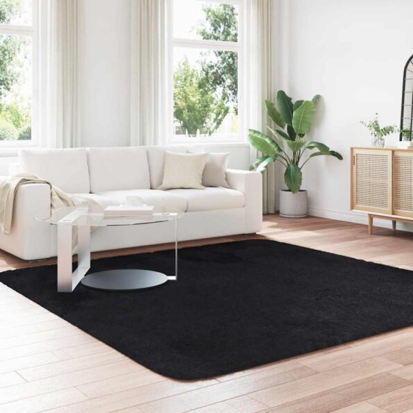 VXL8721158558725_g_en_hd_1.jpg vidaXL Chlpatý koberec s vysokým vlasom čierny 240x240 cm polyester – Obrázok 3