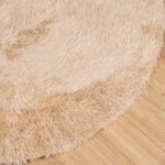 vidaXL Chlpatý koberec s vysokým vlasom béžová 100x100 cm polyester – Obrázok 4