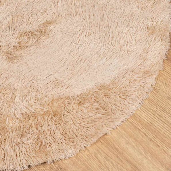 VXL8721158558794_g_en_hd_2.jpg vidaXL Chlpatý koberec s vysokým vlasom béžová 100x100 cm polyester – Obrázok 4