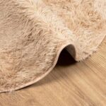 vidaXL Chlpatý koberec s vysokým vlasom béžová 100x100 cm polyester – Obrázok 5