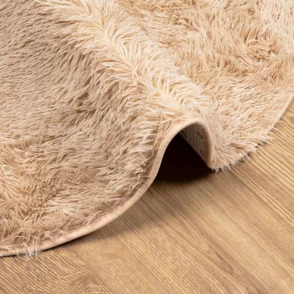 VXL8721158558794_g_en_hd_3.jpg vidaXL Chlpatý koberec s vysokým vlasom béžová 100x100 cm polyester – Obrázok 5
