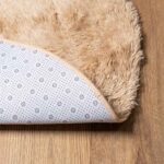 vidaXL Chlpatý koberec s vysokým vlasom béžová 100x100 cm polyester – Obrázok 6