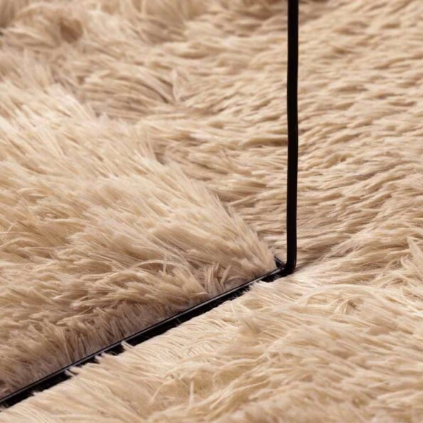 VXL8721158558794_g_en_hd_5.jpg vidaXL Chlpatý koberec s vysokým vlasom béžová 100x100 cm polyester – Obrázok 7
