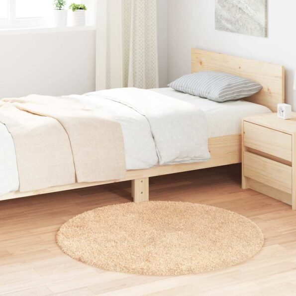 VXL8721158558794_m_en_hd_1.jpg vidaXL Chlpatý koberec s vysokým vlasom béžová 100x100 cm polyester – Obrázok 1