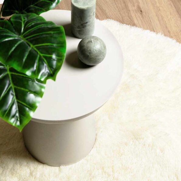 vidaXL Chlpatý koberec s vysokým vlasom krémový 100x100 cm polyester – Obrázok 8