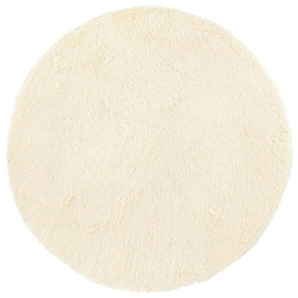 VXL8721158558893_a_en_hd_1.jpg vidaXL Chlpatý koberec s vysokým vlasom krémový 120x120 cm polyester – Obrázok 2