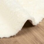 vidaXL Chlpatý koberec s vysokým vlasom krémový 120x120 cm polyester – Obrázok 5