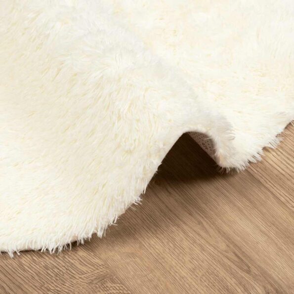 VXL8721158558893_g_en_hd_3.jpg vidaXL Chlpatý koberec s vysokým vlasom krémový 120x120 cm polyester – Obrázok 5