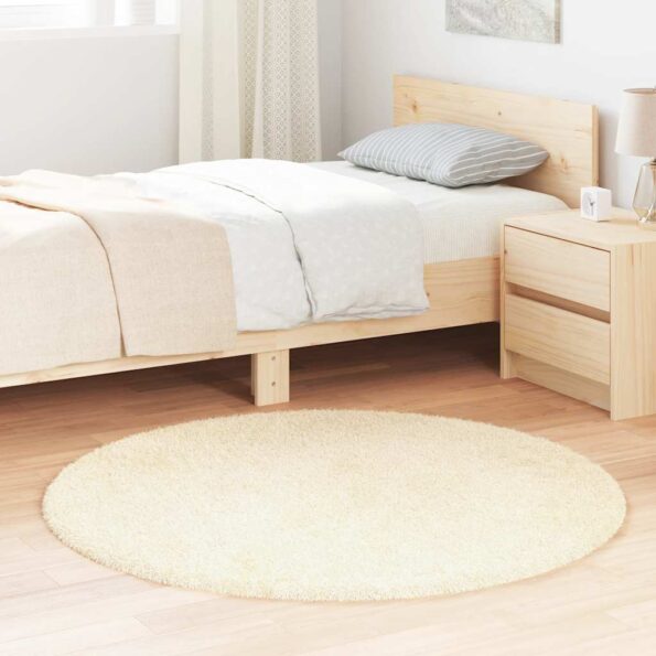 VXL8721158558893_m_en_hd_1.jpg vidaXL Chlpatý koberec s vysokým vlasom krémový 120x120 cm polyester – Obrázok 1
