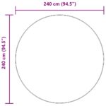 vidaXL Chlpatý koberec s vysokým vlasom NAVARRA svetlosivá 240x240cm – Obrázok 10
