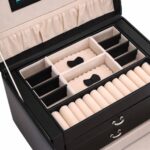 VidaXL Šperkovnica 3-vrstvová s zrkadlom uzamykateľné 26x18x17,5 cm – Obrázok 9