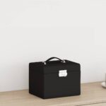 VidaXL Šperkovnica 4-vrstvová s zrkadlom uzamykateľné 22,5x17,5x16,5cm – Obrázok 4