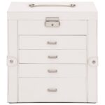 VidaXL Šperkovnica 5-vrstvová s zrkadlom uzamykateľné biela – Obrázok 5