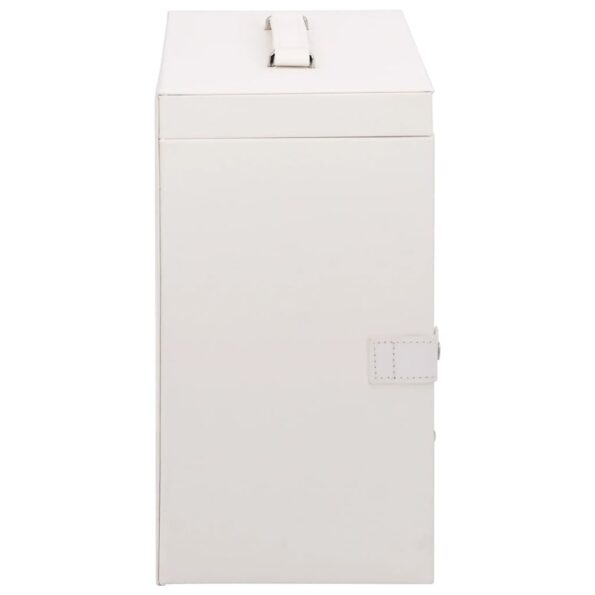 VidaXL Šperkovnica 5-vrstvová s zrkadlom uzamykateľné biela – Obrázok 7